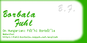 borbala fuhl business card